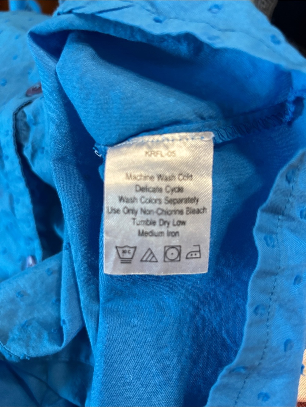 Denim 24/7 Bright Turquoise Ruffle Button-Up Blouse - Picture 4 of 4